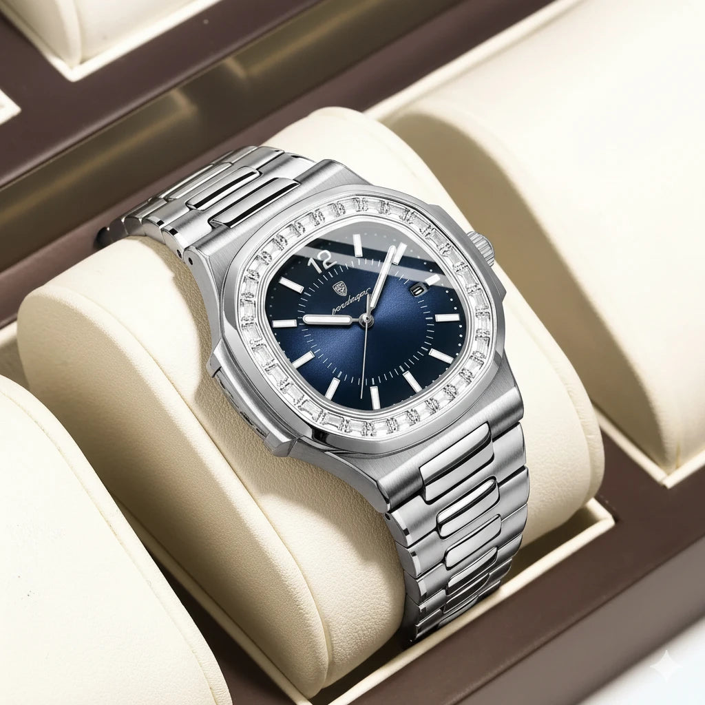 Luxury Square Business Watch - Integrated Stainless Steel Quartz