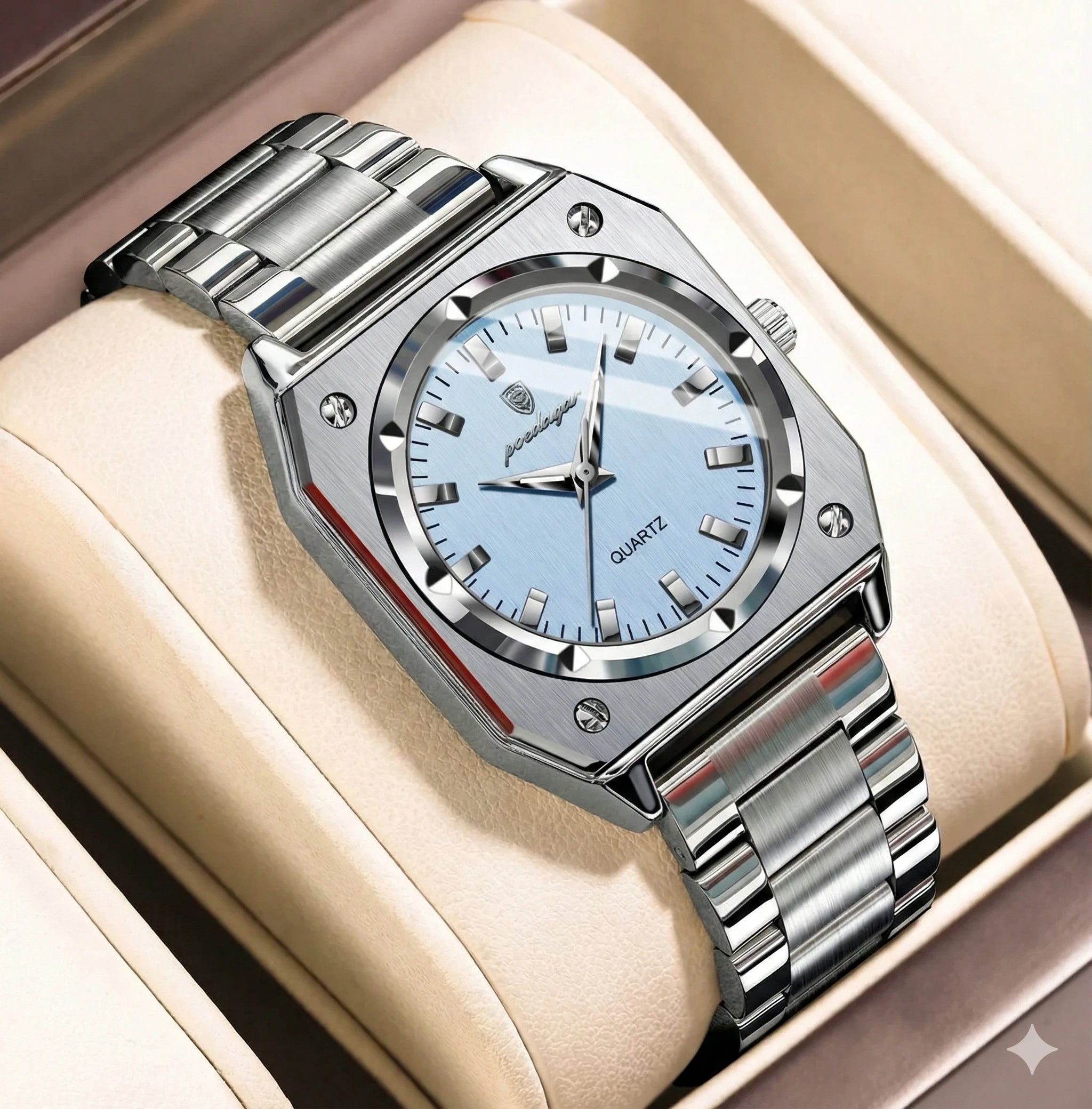 Women's Luxury Square Stainless Steel Watch – Waterproof & Luminous