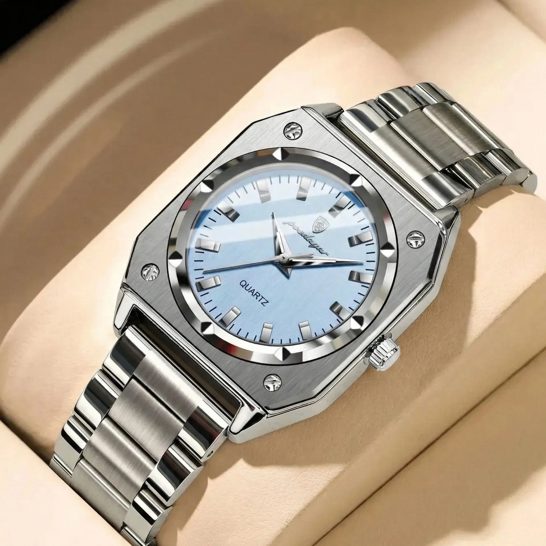 Women's Luxury Square Stainless Steel Watch – Waterproof & Luminous