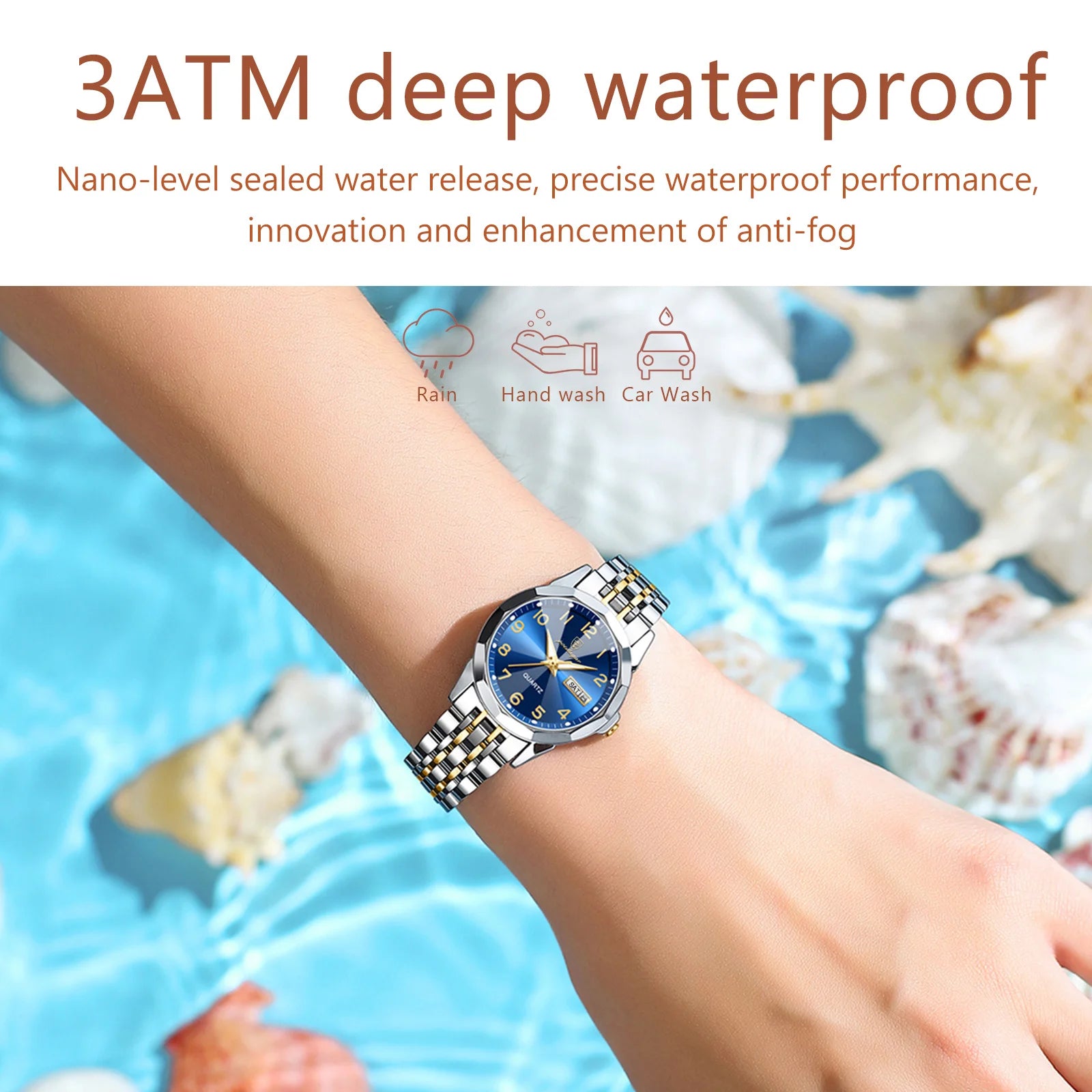 Luxury Women’s Watch | Waterproof Stainless Steel Quartz Wristwatch