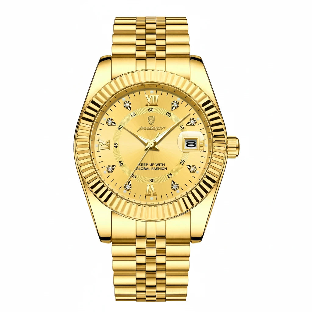 Men's Military Style Stainless Steel Watch – Waterproof with Date