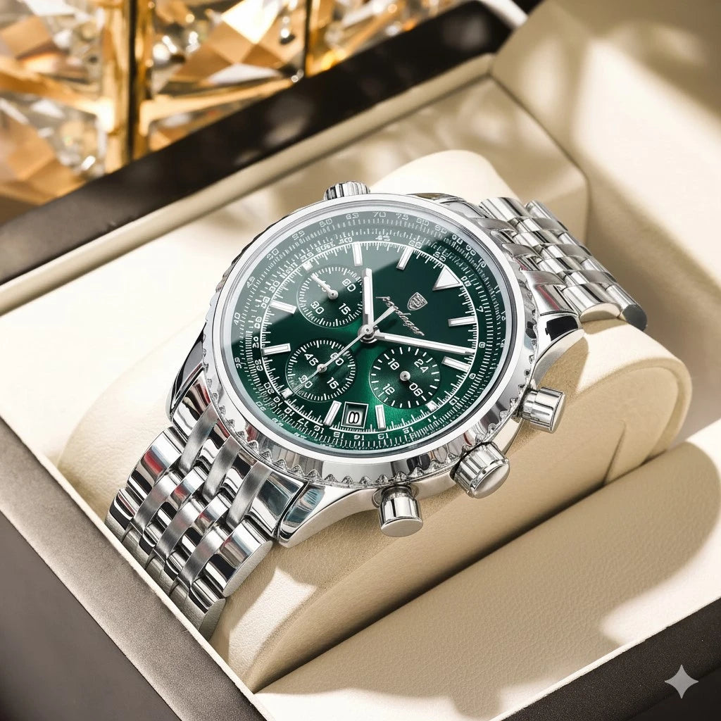 Submariner Style Men's Watch | Waterproof Stainless Steel Quartz