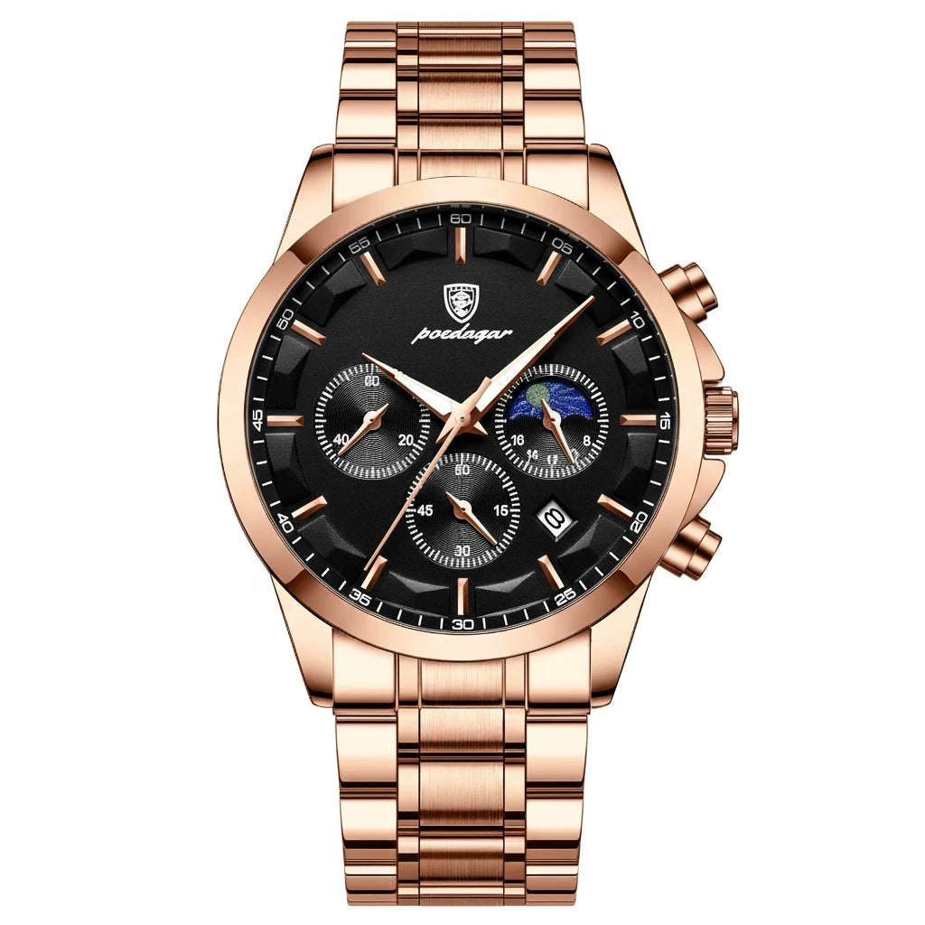 Men's Luxury Sport Chronograph Watch – Stainless Steel & Waterproof
