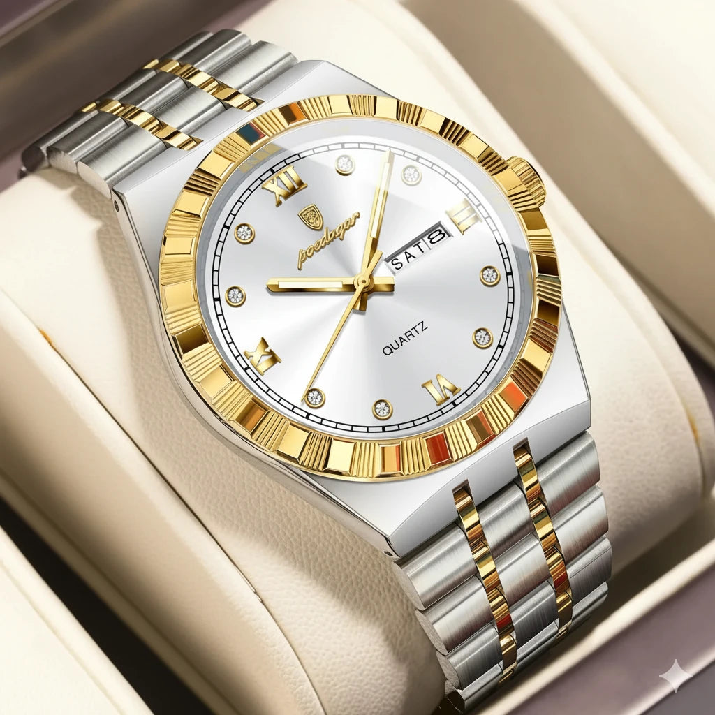 Classic Men's Business Quartz Watch | Luminous Dial & Stainless Steel