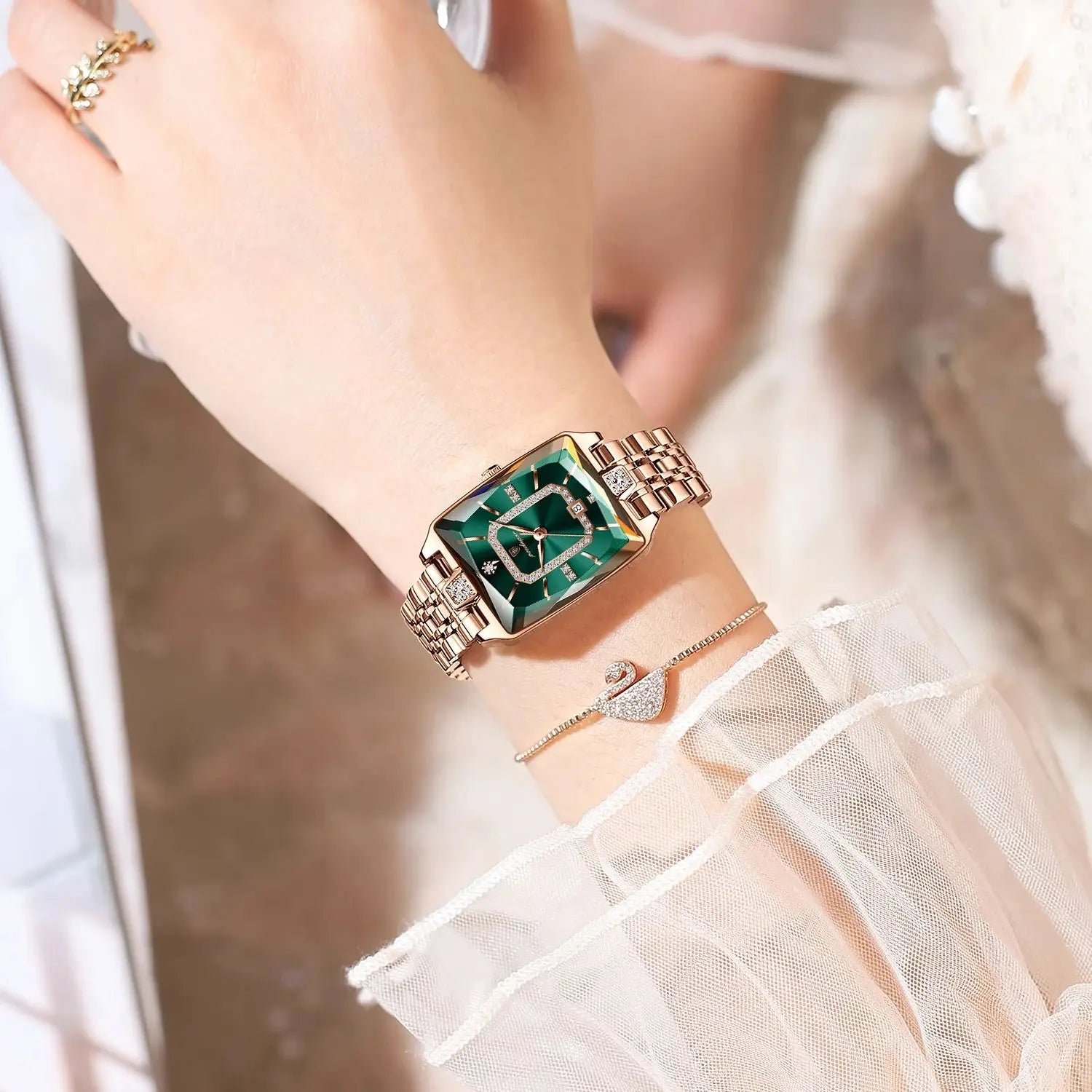 Women's Luxury Rectangle Watch | Slim Elegant Ladies Jewelry