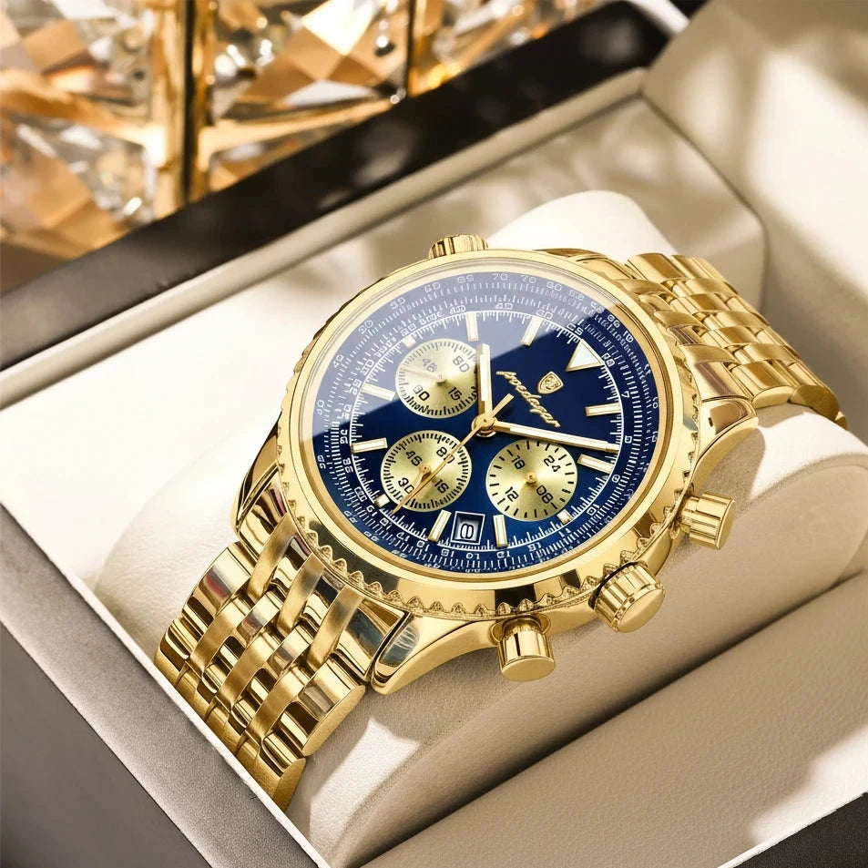 Men's Business Sport Chronograph - Stainless Steel Quartz Watch