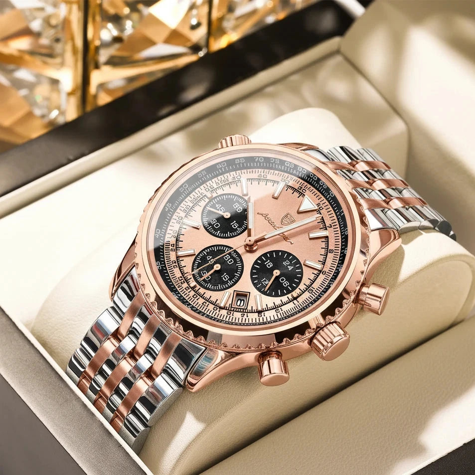 Men's Business Sport Chronograph - Stainless Steel Quartz Watch