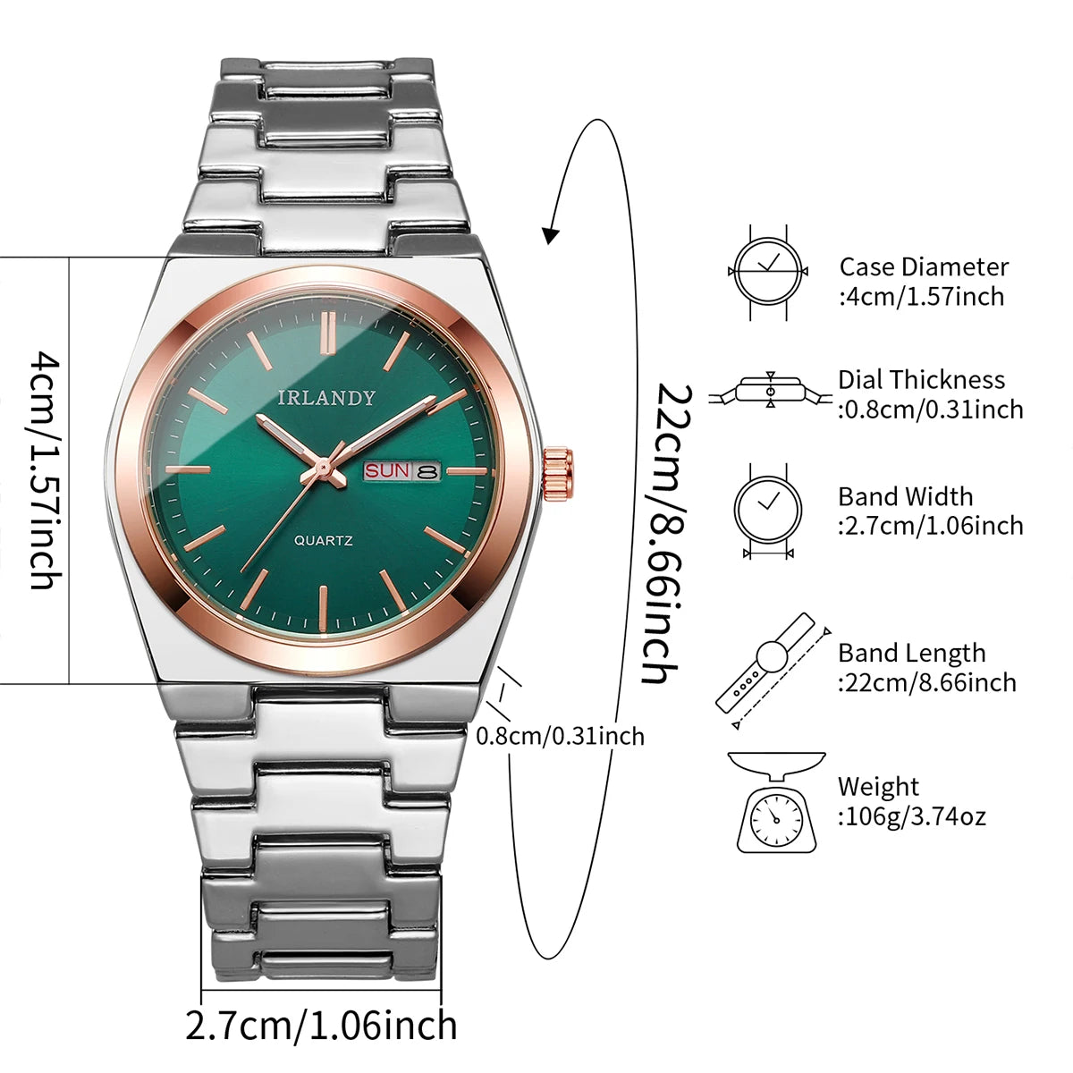 Modern Men's Numberless Watch - Luxury Stainless Steel Business