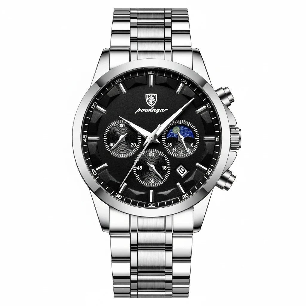 Men's Luxury Sport Chronograph Watch – Stainless Steel & Waterproof