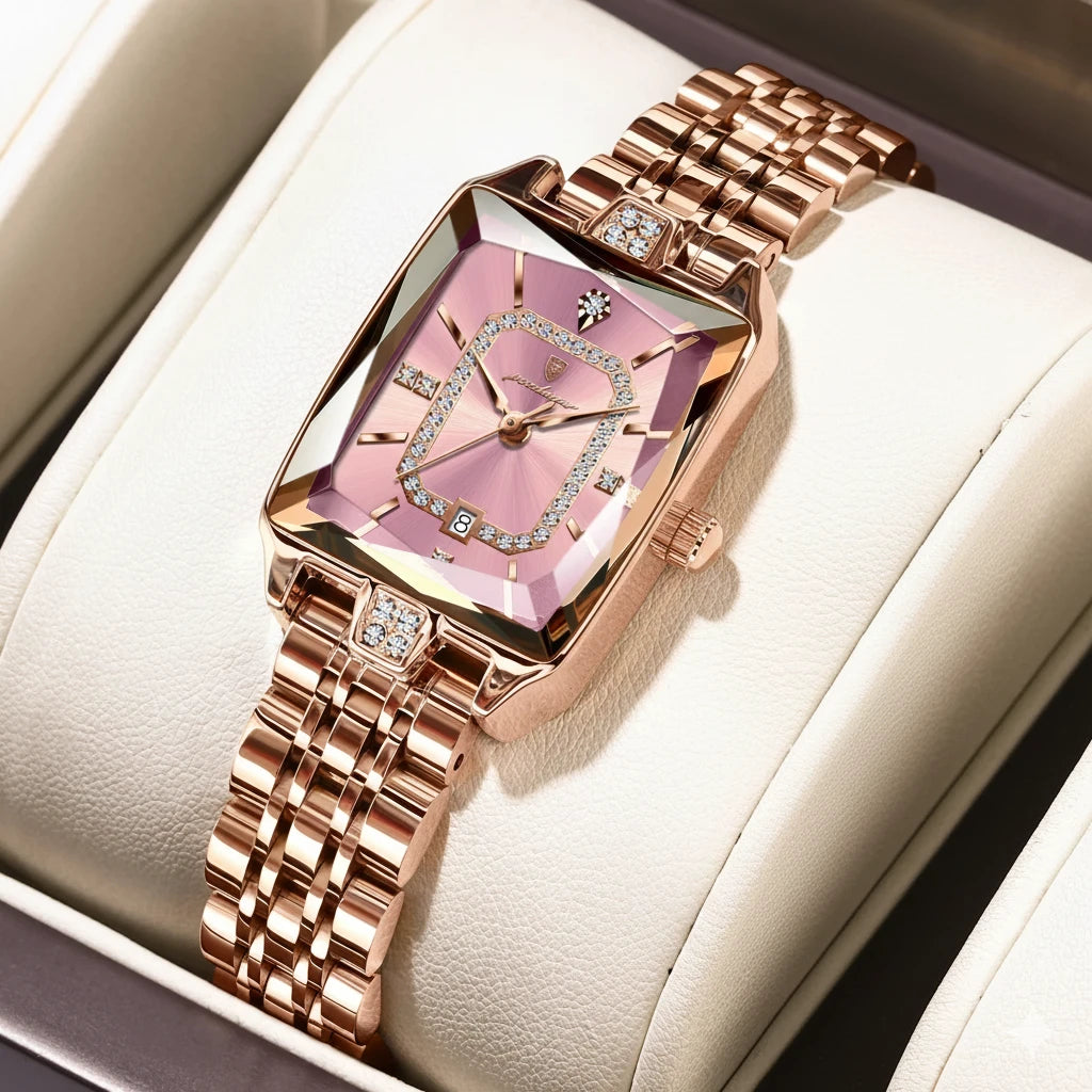 Women's Luxury Rectangle Watch | Slim Elegant Ladies Jewelry