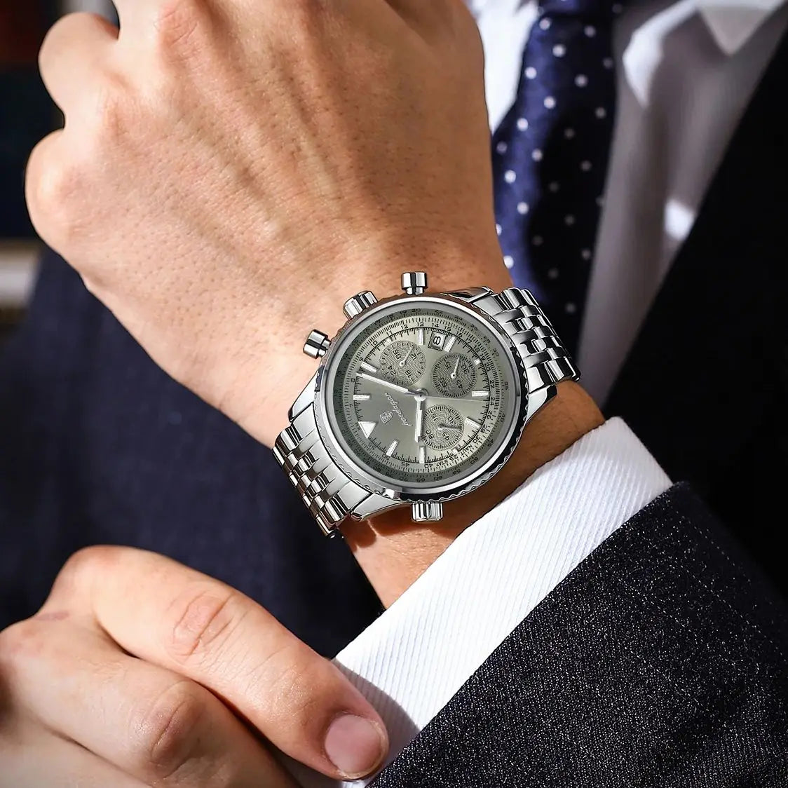 Men's Business Sport Chronograph - Stainless Steel Quartz Watch