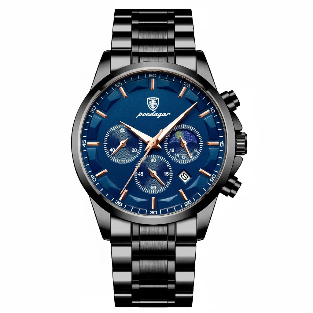 Men's Luxury Sport Chronograph Watch – Stainless Steel & Waterproof