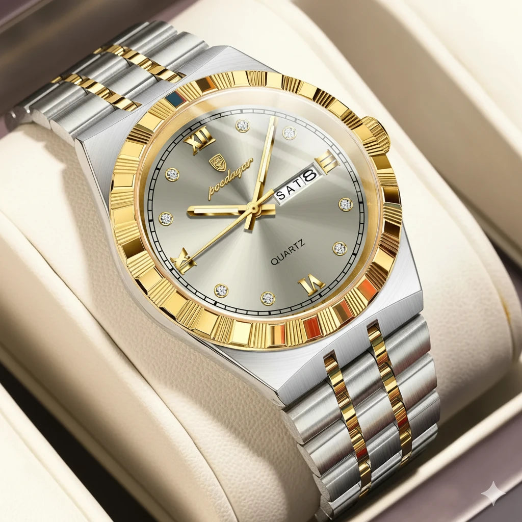 Classic Men's Business Quartz Watch | Luminous Dial & Stainless Steel