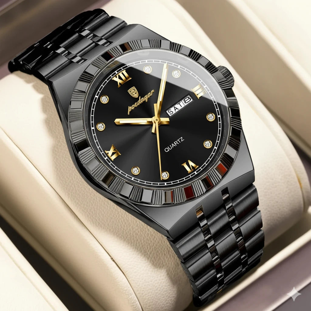 Classic Men's Business Quartz Watch | Luminous Dial & Stainless Steel