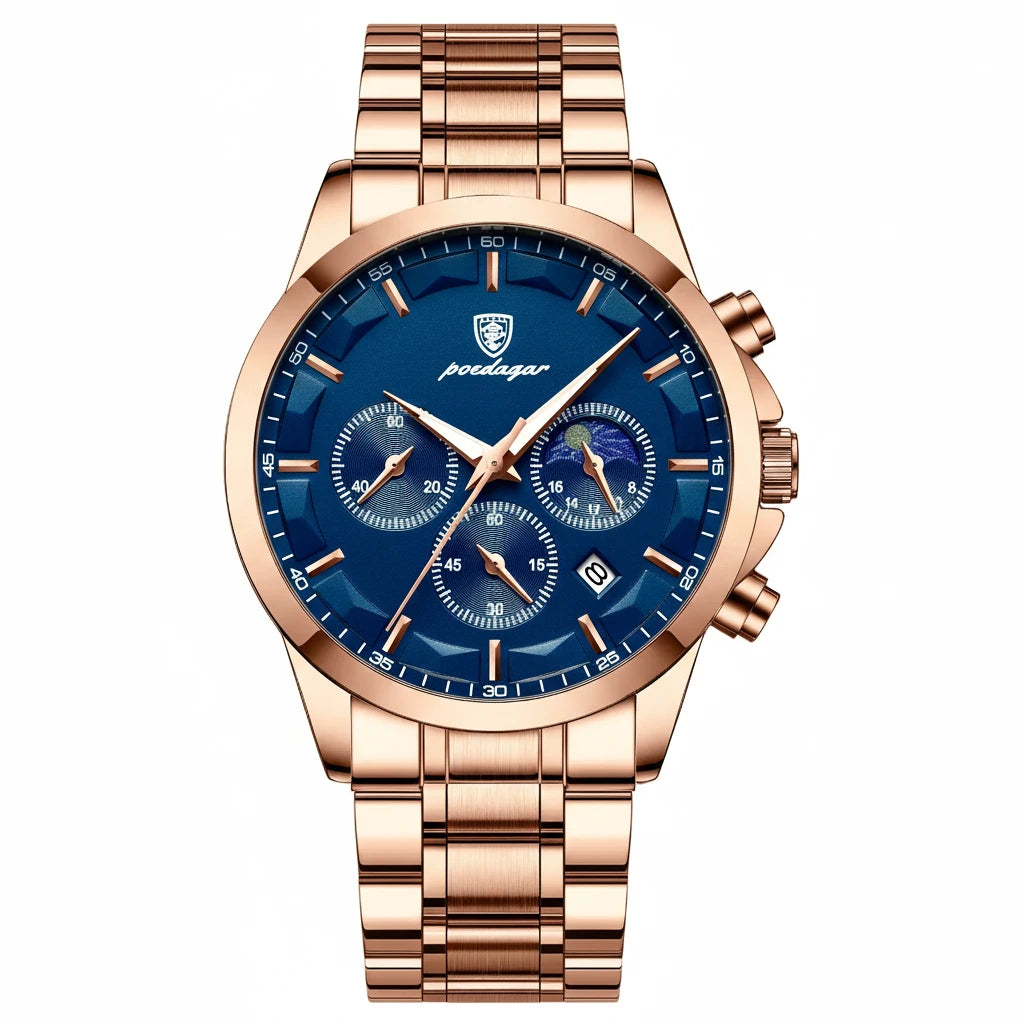 Men's Luxury Sport Chronograph Watch – Stainless Steel & Waterproof