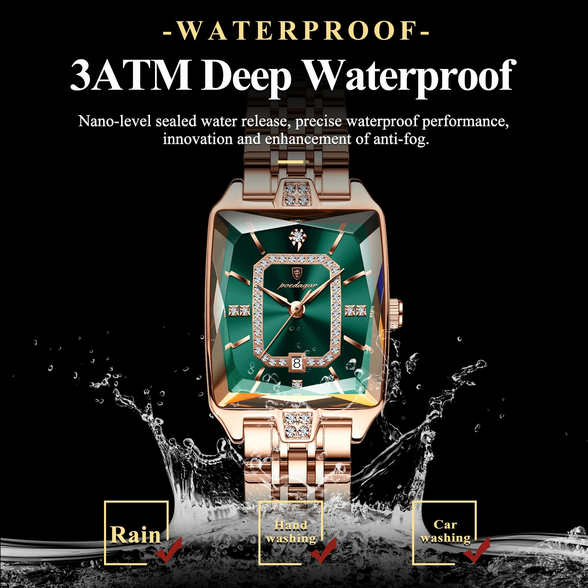 Women's Luxury Rectangle Watch | Slim Elegant Ladies Jewelry