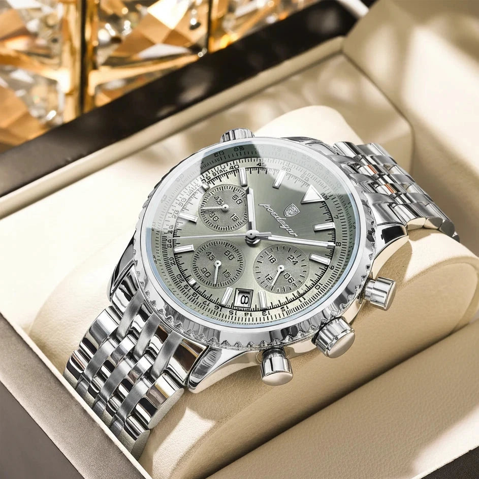 Men's Business Sport Chronograph - Stainless Steel Quartz Watch