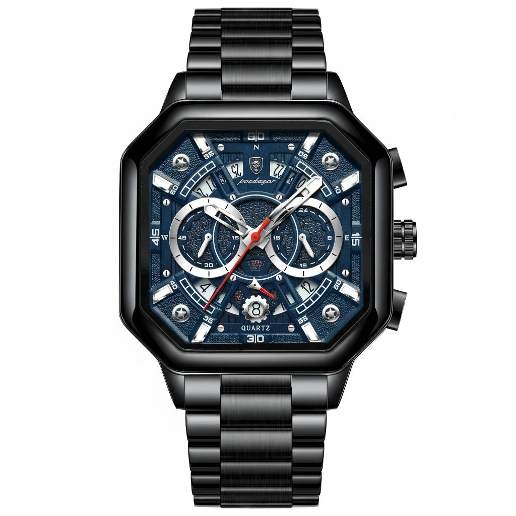 Men's Luxury Stainless Steel Chronograph Watch – Waterproof & Luminous