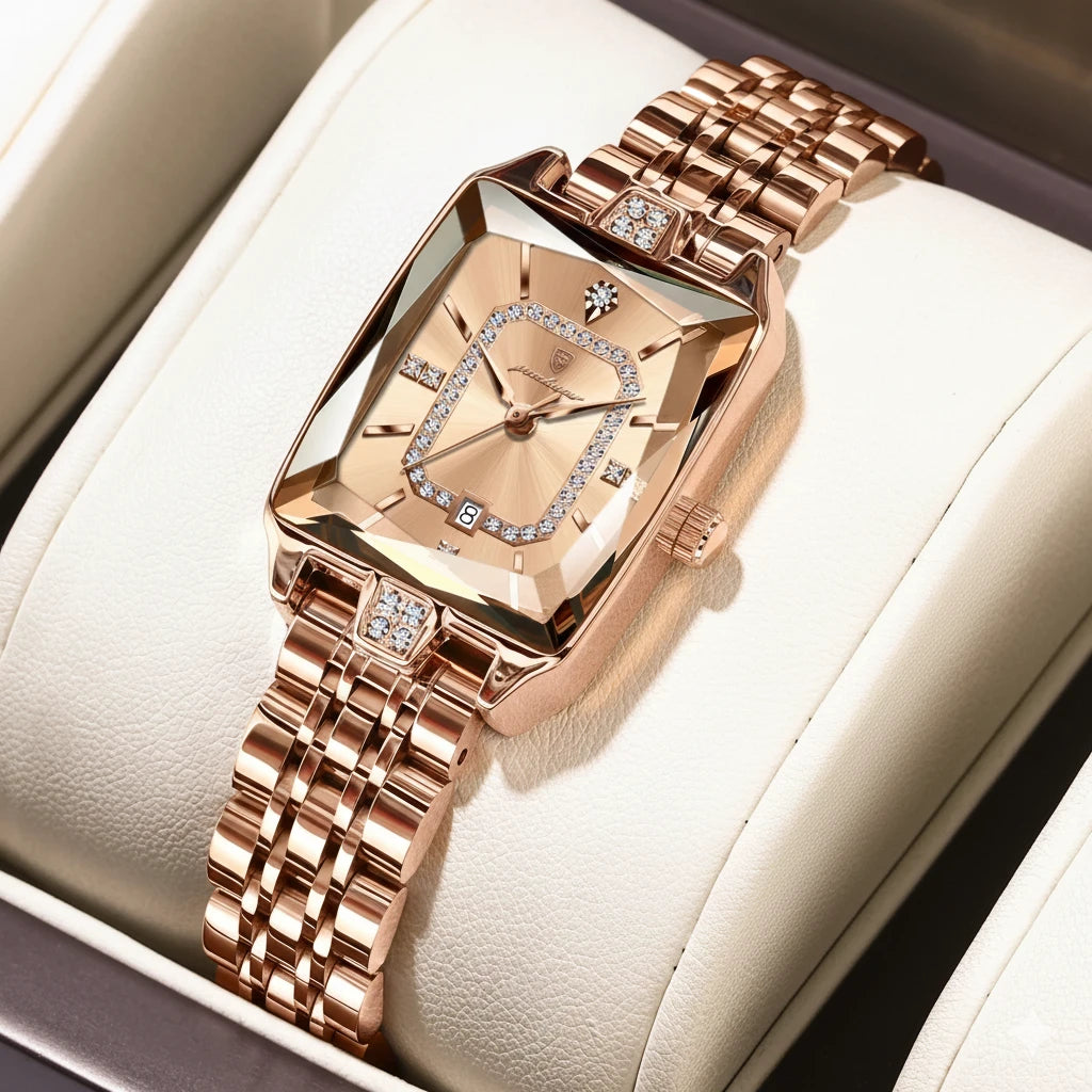 Women's Luxury Rectangle Watch | Slim Elegant Ladies Jewelry