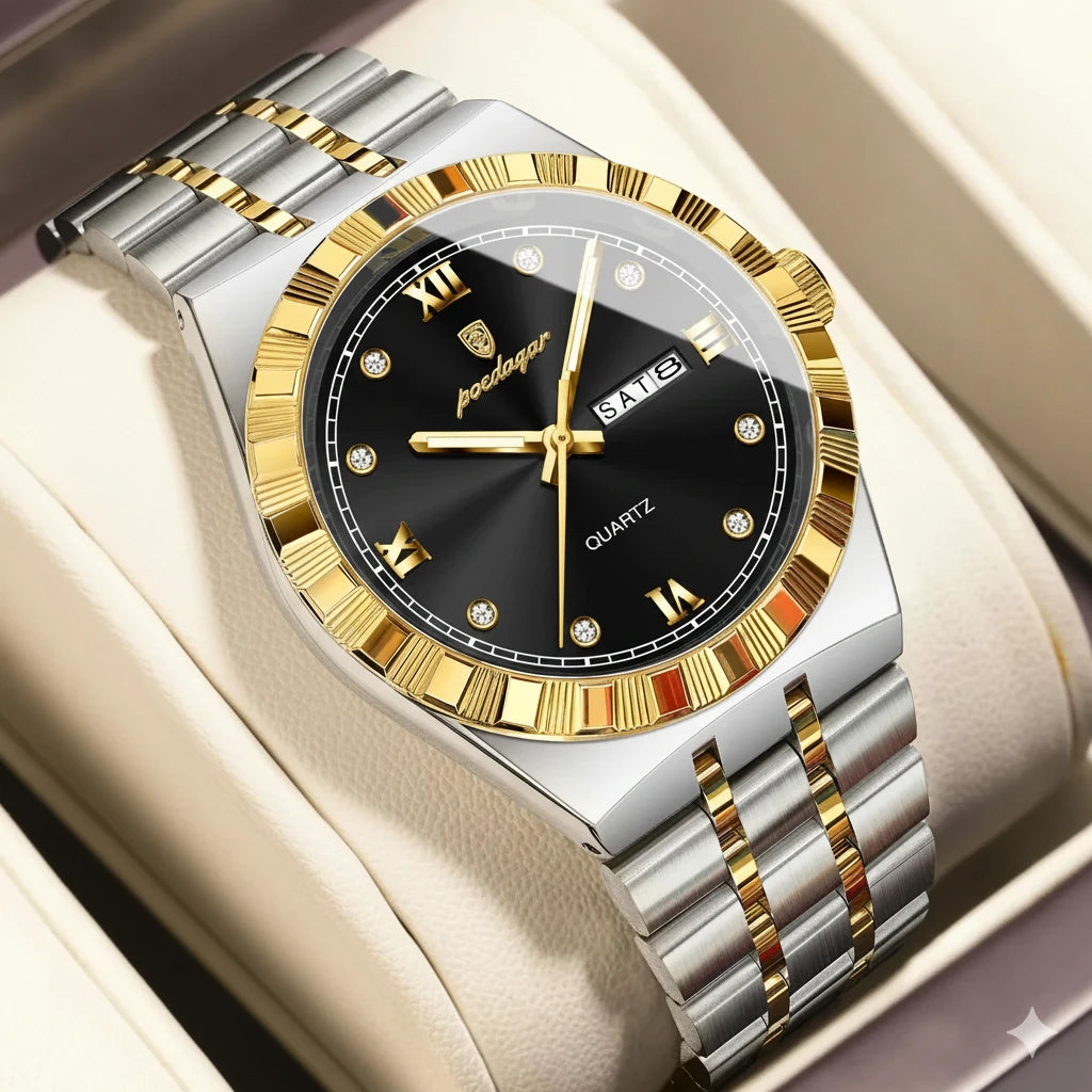 Classic Men's Business Quartz Watch | Luminous Dial & Stainless Steel