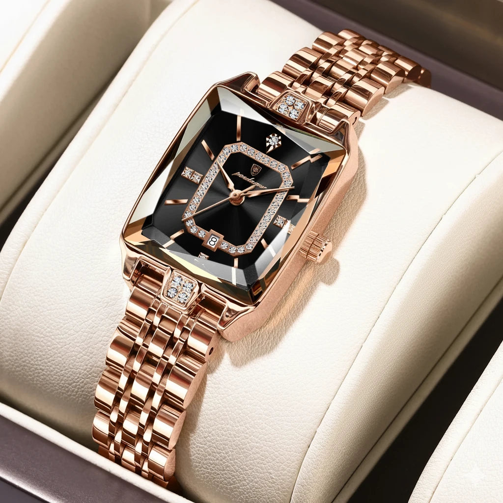 Women's Luxury Rectangle Watch | Slim Elegant Ladies Jewelry