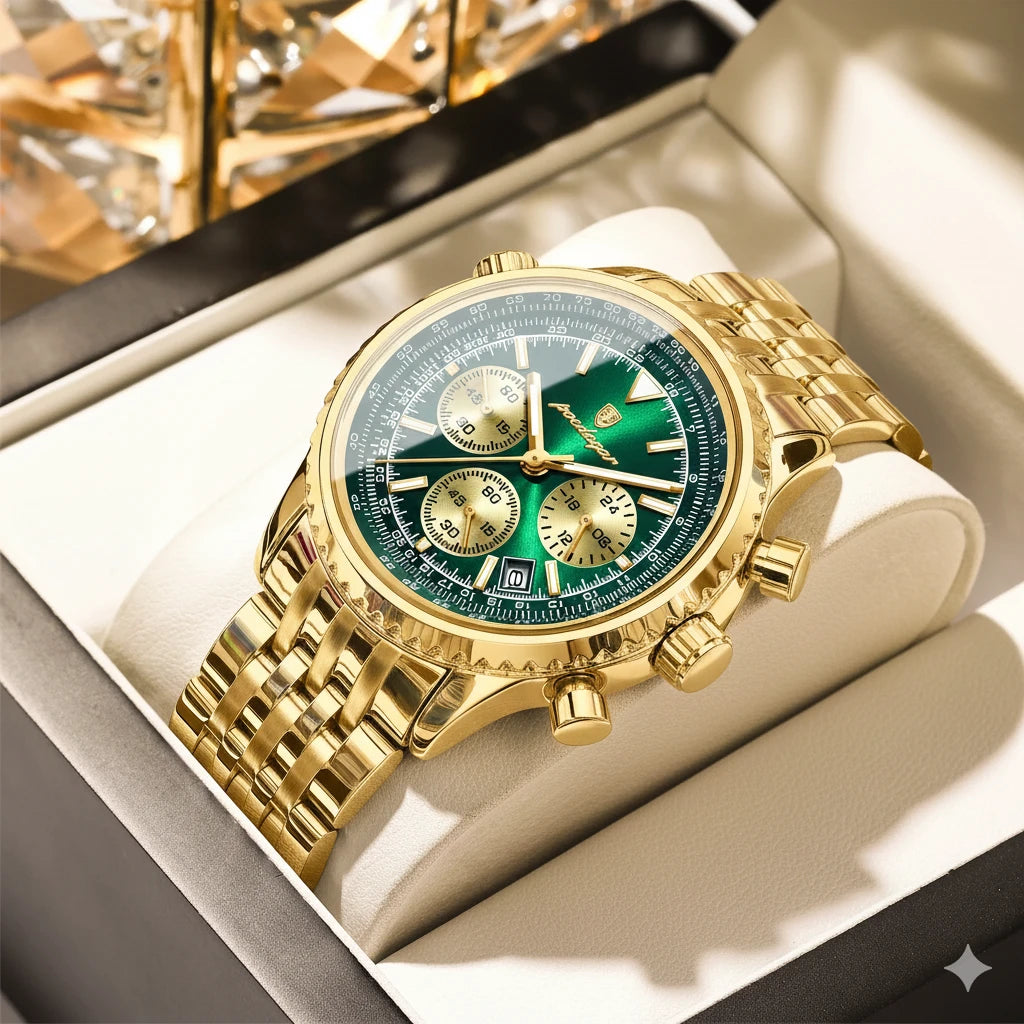 Submariner Style Men's Watch | Waterproof Stainless Steel Quartz