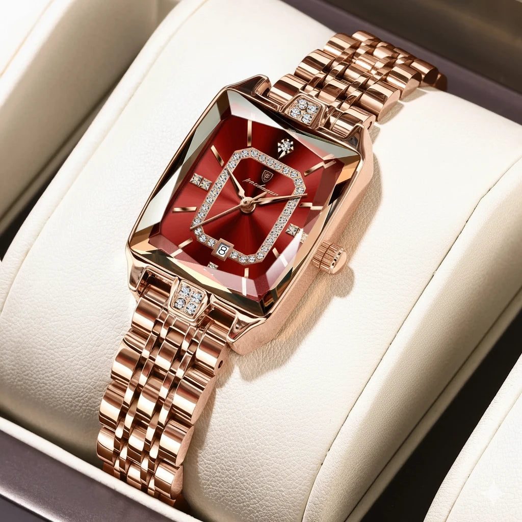 Women's Luxury Rectangle Watch | Slim Elegant Ladies Jewelry