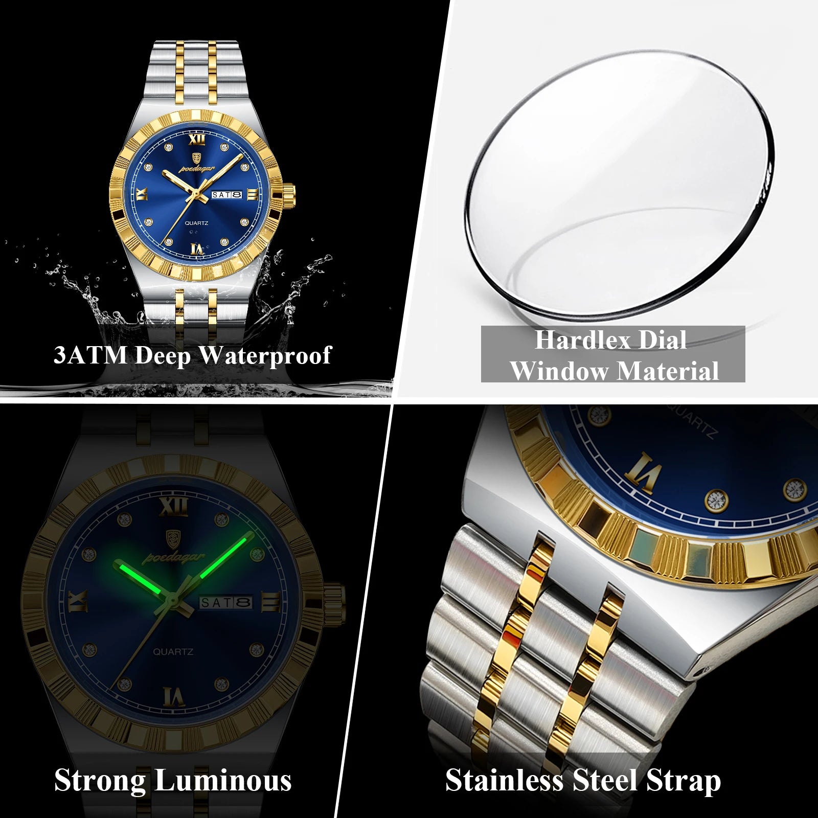 Classic Men's Business Quartz Watch | Luminous Dial & Stainless Steel