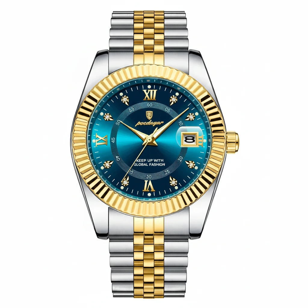 Men's Military Style Stainless Steel Watch – Waterproof with Date