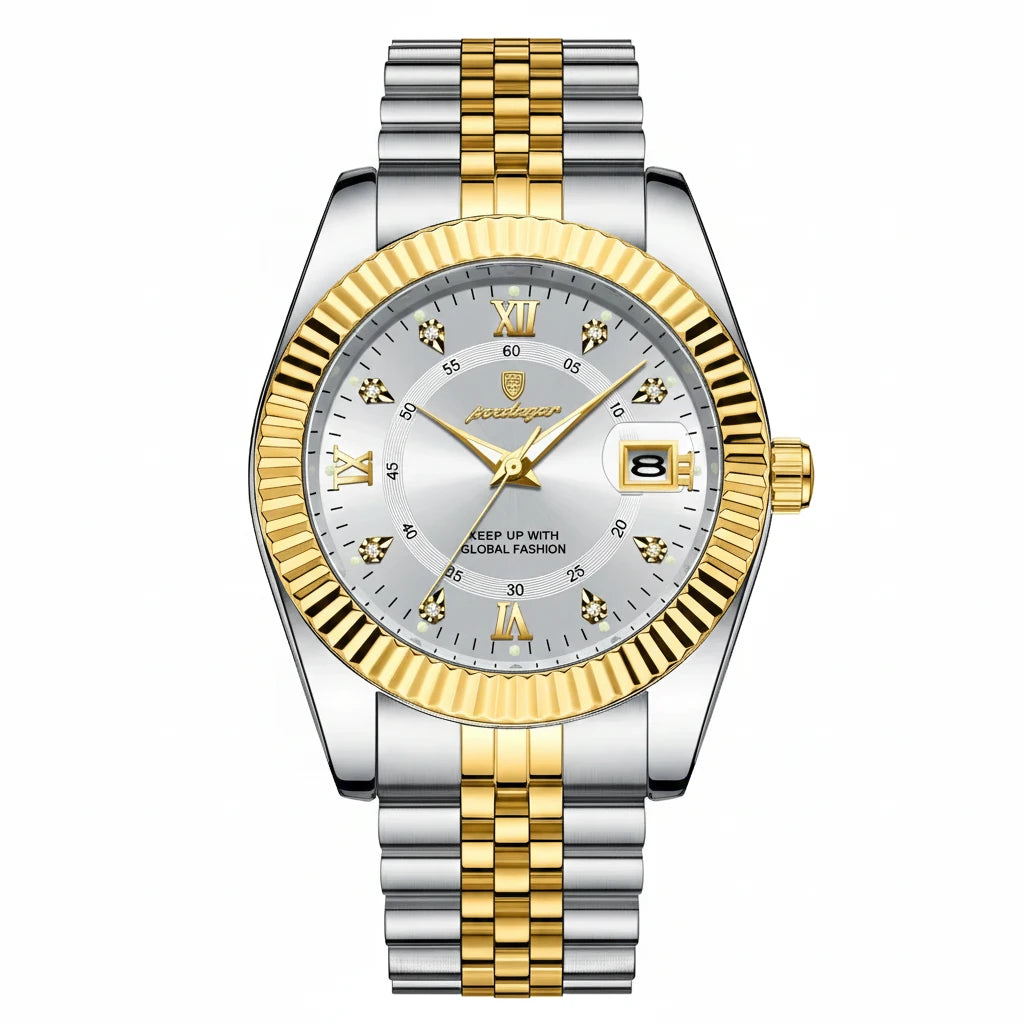 Men's Military Style Stainless Steel Watch – Waterproof with Date