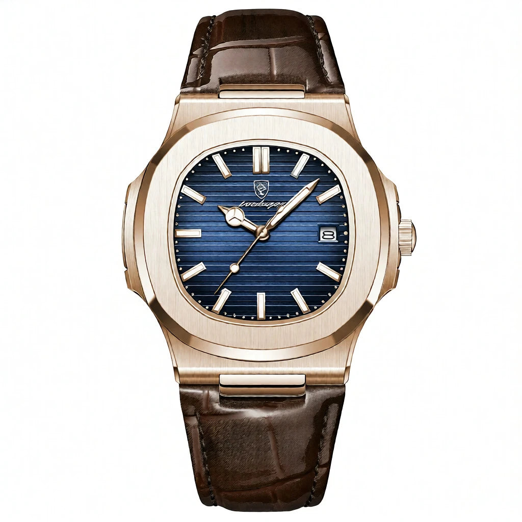 Luxury Men's Business Square Watch - Diamond Bezel Quartz