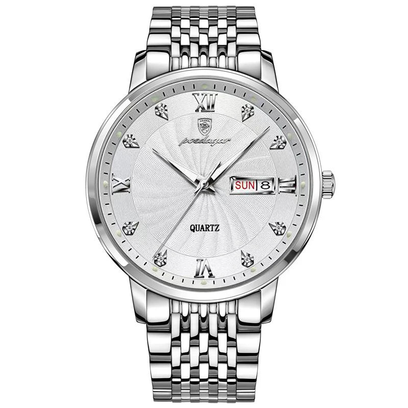 Men's Waterproof Business Watch - Luminous Day-Date Quartz
