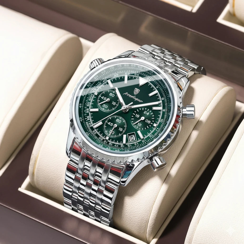 Submariner Style Men's Watch | Waterproof Stainless Steel Quartz