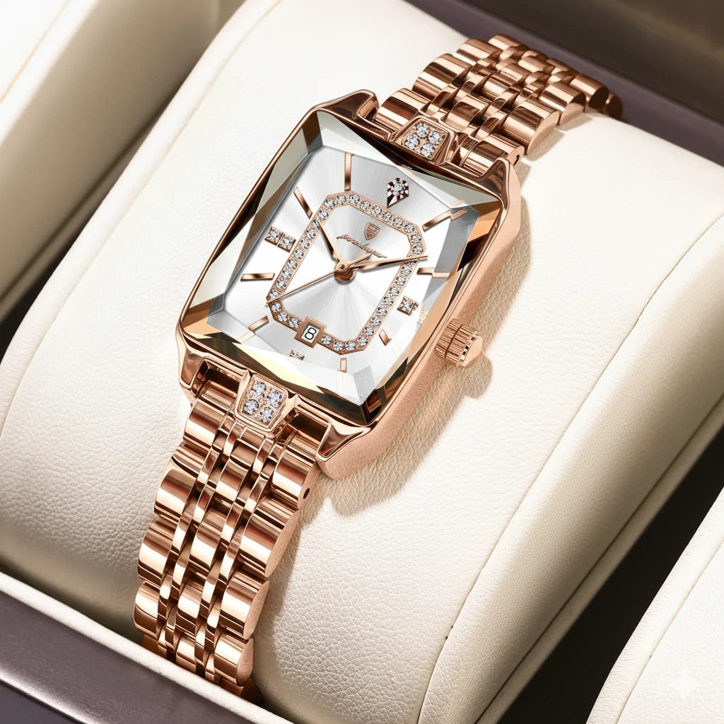 Women's Luxury Rectangle Watch | Slim Elegant Ladies Jewelry
